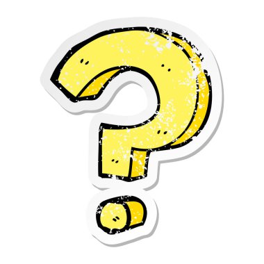 çizgi film soru işareti sıkıntılı etiket