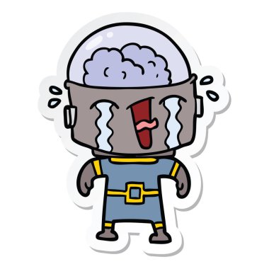 robot ağlıyor çizgi film etiketi