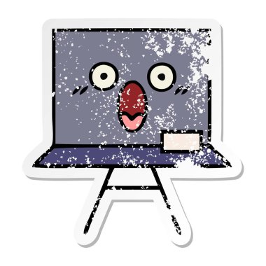 sevimli çizgi yazı tahtası sıkıntılı etiket