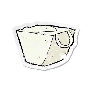 bir çizgi film şehriye kutusunun Retro sıkıntılı etiket