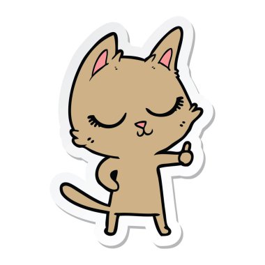 etiket bir sakin karikatür kedi