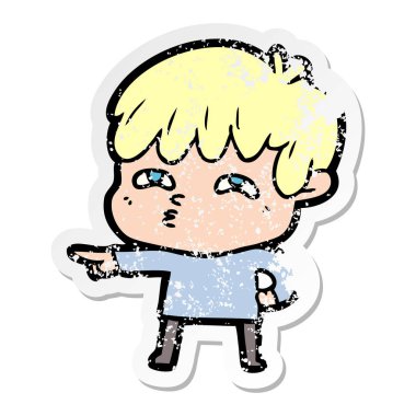 bir çizgi film meraklı insanın sıkıntılı etiket