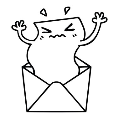 ilginç çizim karikatür mektup ve zarf