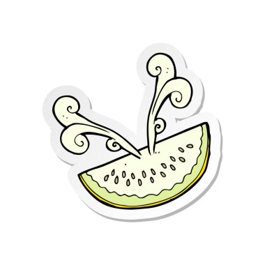 bir çizgi film kavun dilim etiket