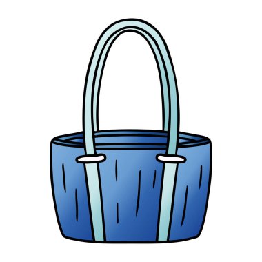 Degrade çizgi film doodle bir Kırmızı çantalı