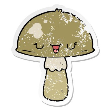 bir çizgi film mantar sıkıntılı etiket