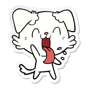 etiket köpek sallayarak nefes nefese bir karikatür