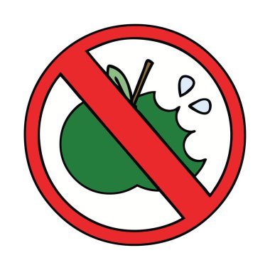 sevimli çizgi işareti sağlıklı yiyecek izin