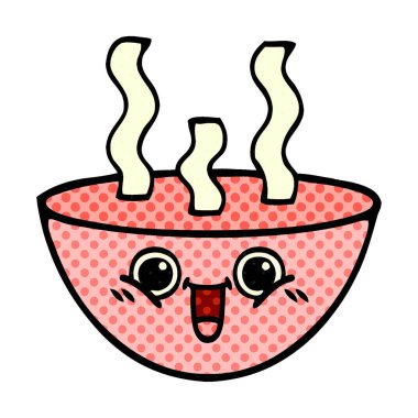 çizgi roman tarzı çizgi film tas sıcak çorba