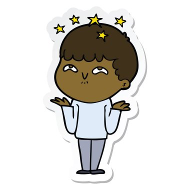 bir çizgi film hayran çocuğun etiket