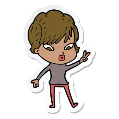 bir çizgi film kadının etiket