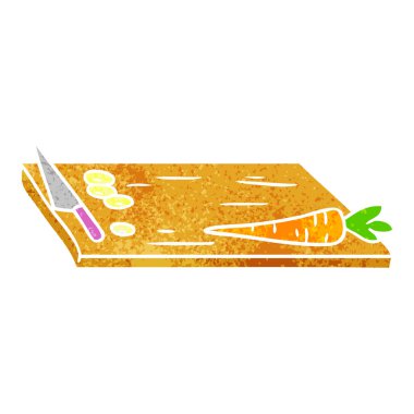 Retro karikatür doodle Sebze Doğrama kurulu