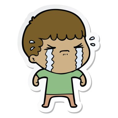 ağlayan bir çizgi film adamın etiket