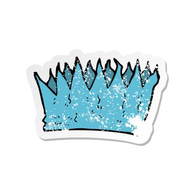 Retro bir karikatür etiket kağıt taç sıkıntılı.