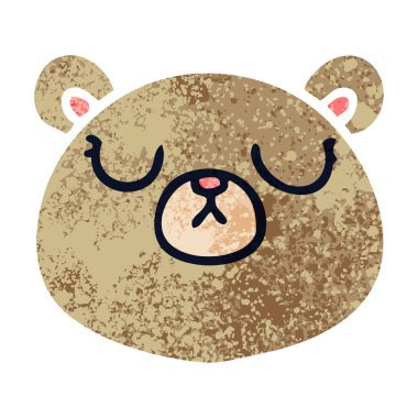 ilginç retro illüstrasyon tarzı çizgi film ayı