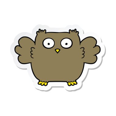 sevimli çizgi baykuş etiket