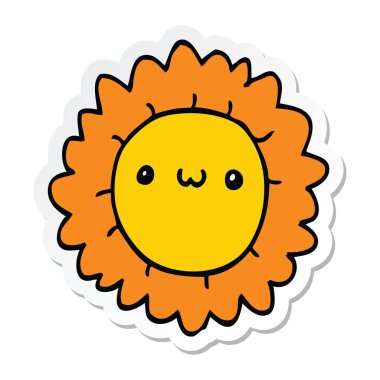 etiket bir karikatür çiçek