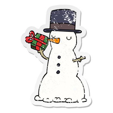 bir çizgi film kardan adam sıkıntılı etiket