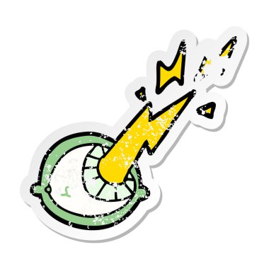 Çizgi Film ürkütücü sihirli göz küresi sıkıntılı etiket