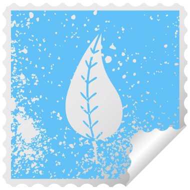 sıkıntılı kare etiketi simgesi yeşil yaprak kabuk soyma