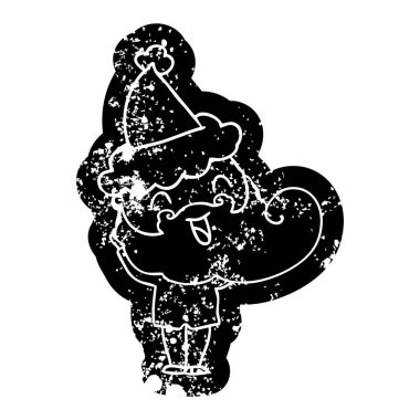 mutlu Noel Baba şapkası giyen adam sakallı