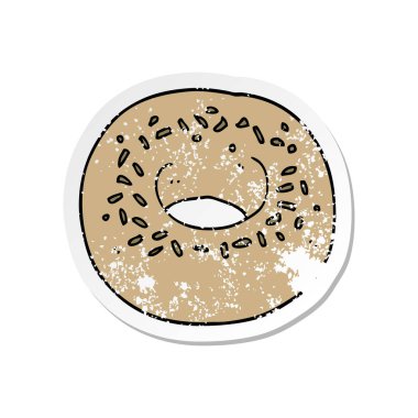 bir çizgi film donut sıkıntılı etiket