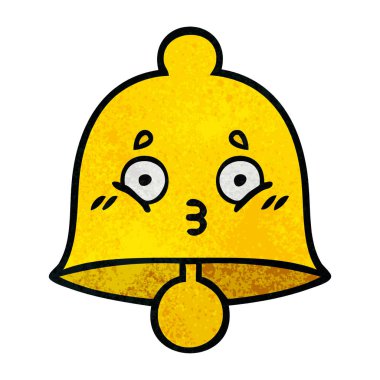 Retro grunge doku karikatür bir çan