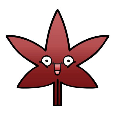 bir sonbahar yaprak degrade gölgeli çizgi film