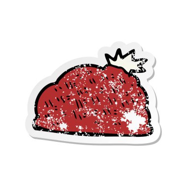 bir çizgi film kış şapka Retro sıkıntılı etiket