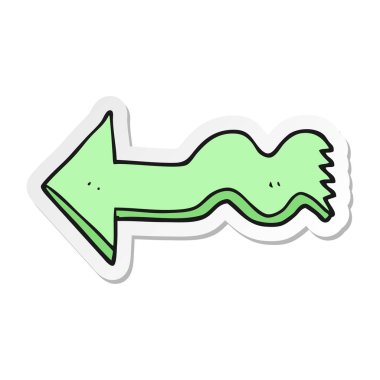 etiket bir karikatür işaret eden ok