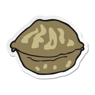 etiket bir karikatür ceviz kabuğundaki
