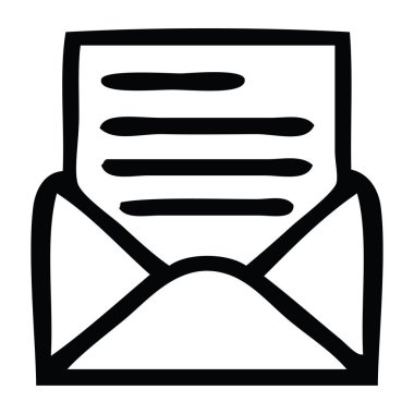 bir mektup ve zarf çizim karikatür