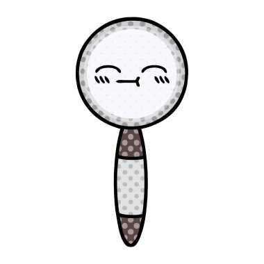 çizgi roman tarzı karikatür bir büyüteç