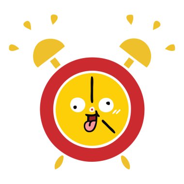 düz renk retro karikatür bir çalar saat
