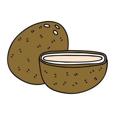 ilginç el çizgi film Hindistan cevizi çekilmiş