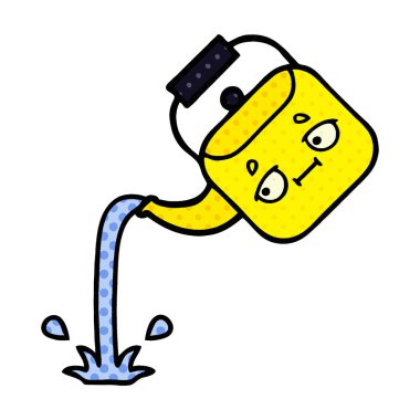 çizgi roman tarzı çizgi film dökerek su ısıtıcısı