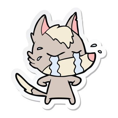 etiket bir karikatür ağlayan kurt