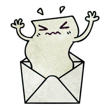 ilginç çizgi film mektup ve zarf el çekilmiş