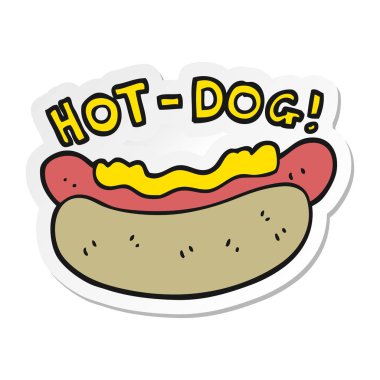 bir çizgi film hotdog etiket