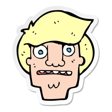 yüz bir karikatür Sticker şok