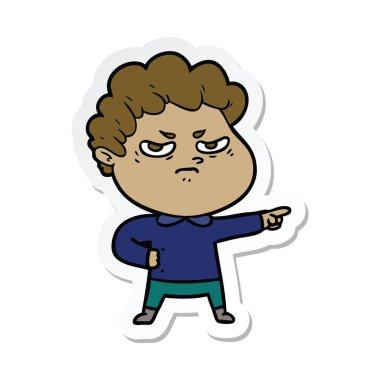 bir çizgi film kızgın adam etiketi