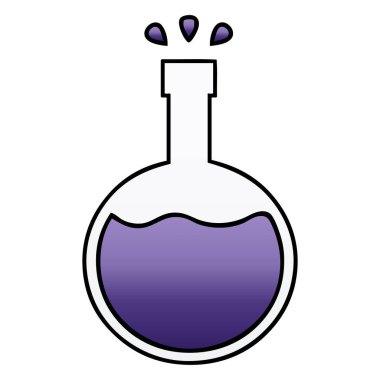 bilimsel bir deney degrade gölgeli karikatür