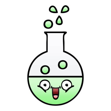 bir test tüpünde degrade gölgeli karikatür