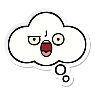 sevimli çizgi düşünce balonu etiket