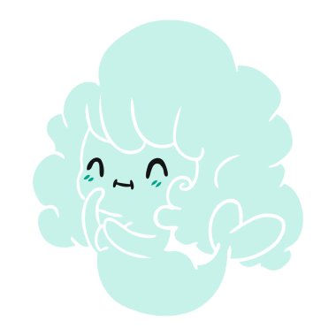 çizgi film illüstrasyon kawaii sevimli hayalet deniz kızı