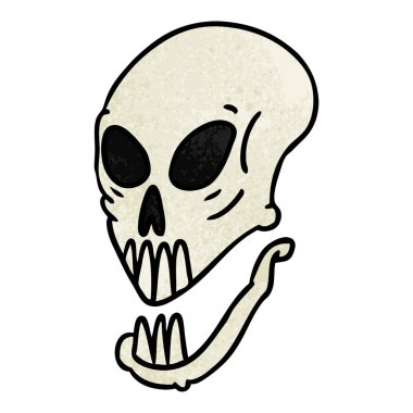 elle çizilmiş karikatür doodle bir kafatası kafa dokulu