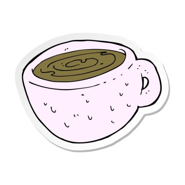 etiket bir karikatür kahve Kupası