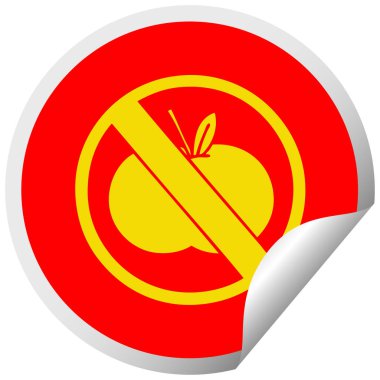 etiket karikatür izin verilen işaret yok meyve soyma daire