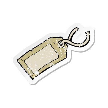 Retro sıkıntılı etiket bir karikatür Bagaj etiketi