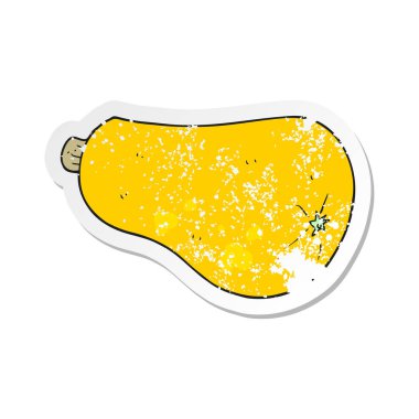 bir çizgi film butternut squash Retro sıkıntılı etiket